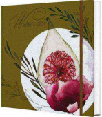 Скетчбук для акварели Fine Line 190х190 32 листа бумага 200 г/кв.м. имп.класс люкс, книжный переплет