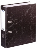 Папка-регистратор А4 OfficeSpace, 70мм, мрамор, черная, бюджет