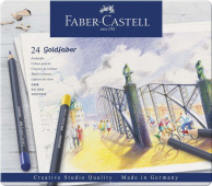 Набор цветных карандашей Goldfaber, в металлической коробке, 24 шт "Faber-Castell"