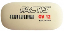 Ластик большой FACTIS OV 12 (Испания), 61х28х13 мм, Белый, овальный, синтетический каучук