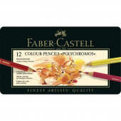 Набор цветных карандашей POLYCHROMOS®, в металлической коробке, 12 шт. "Faber-Castell" Набор цветных карандашей POLYCHROMOS®, в металлической коробке, 12 шт. "Faber-Castell"