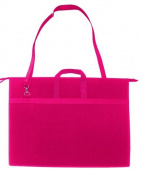 Папка для художника пластик, Розовая А3 на молнии с ручками, плечевой ремень, ПР 5