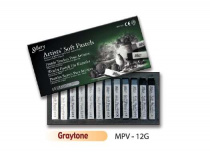 Набор пастели сухой мягкой квад.12 цв 10х10х70мм проф-ная Mungyo Soft pastel карт.коробке, Серый