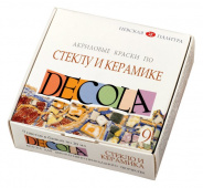 Набор красок по стеклу и керамике DECOLA (9х20мл)