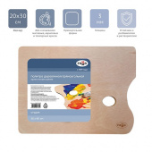 Палитра деревянная прямоугольная, размер 20х30 см, толщина 3мм, Гамма "Студия"