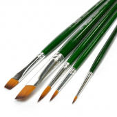 Набор кистей CREATIVE LINE из синтетики для акрила/масла (круглые № 0, 2, 5 плоские № 4, 8) "Pinax"