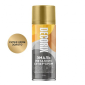 Эмаль аэрозольная, акриловая "Металлик" СУПЕР-ХРОМ DECORIX, 520 мл, Золото