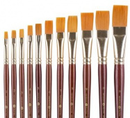 Кисть синтетика плоская, ручка короткая №2 "Decola" ширина 6,5мм Кисть синтетика плоская, ручка короткая №2 "Decola" ширина 6,5мм