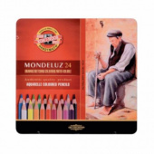 Набор высококачественных акварельных цветных карандашей "Mondeluz" 3724BL, 24 цвета, жесть, блистер Набор высококачественных акварельных цветных карандашей "Mondeluz" 3724BL, 24 цвета, жесть, блистер