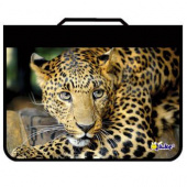 Папка для тетрадей А4 на молнии с ручкой "Леопард", 8559, ПТ-Р5 Папка для тетрадей А4 на молнии с ручкой "Леопард", 8559, ПТ-Р5