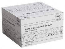 Мелки школьные 13х13х75мм. Гамма, белые, 100шт., средней твердости, квадратные, картонная коробка Мелки школьные 13х13х75мм. Гамма, белые, 100шт., средней твердости, квадратные, картонная коробка