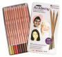 Набор акварельных карандашей Academy Skintones нат.оттенки 12 шт.в мет.кор. "Derwent"
