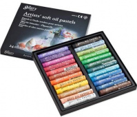 Набор пастели масляной мягкой круглой 24 цвета 10х70мм профессиональная Mungyo картонная коробка