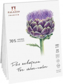 Альбом для акварели АРТИШОК ЦВЕТЕТ 200г/кв.м (А5) 148х210мм 20л. хлопок 70% на планшете
