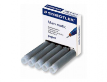 Тушь в картридже Mars Matic 745 R (для чертежной бумаги, кальки), 0,9 мл, 5 шт. в упаковке "Staedtle