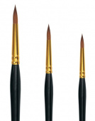 Кисть колонок круглая укороченная для миниатюр ROUBLOFF *111F* №2,5 ручка короткая черная матовая
