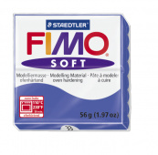 Пластика "Fimo soft", брус 56гр. Блестящий синий