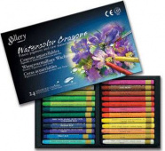 Набор мелков акварельных круглых 24 цвета 10х70мм профессиональные Mungyo Gallery картонная коробка