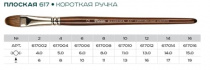 Кисть Синтетика плоскоовальная N16 ручка короткая Pinax MANGUSTA 617 Кисть Синтетика плоскоовальная N16 ручка короткая Pinax MANGUSTA 617