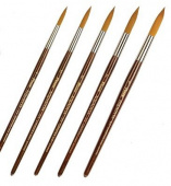 Кисть синтетика круглая, имитация колонка, ручка короткая №5 AQUADYTA 414 Pinax Кисть синтетика круглая, имитация колонка, ручка короткая №5 AQUADYTA 414 Pinax