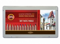 Набор пастельных карандашей 12цв. Gioconda, в жестяной коробке Koh-i-noor 8827