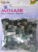 Мозаика "Тонированная с блестками" 5х5мм. 700шт. Оттенки зеленого Folia