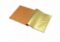 Поталь в листах 14х14 см, цвет - золото, книжка 6 листов