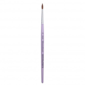  Кисть колонок + синтетика круглая микс HANA "Вдохновляй", №2 ручка короткая сиреневая, белая обойма