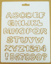 Трафарет пластиковый, латинские буквы и цифры, шрифт печатный, размер 25,5х20,5 см 