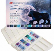 Набор красок акварельных БЕЛЫЕ НОЧИ Грануляция 12 кювет по 2,5мл, пластиковая упаковка