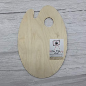 Палитра художественная, деревянная, овальная 20х30 см, толщина 4 мм