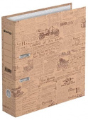 Папка-регистратор А4 Berlingo "Newspaper", 70мм, крафт-бумага, с рисунком