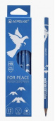 Карандаш  чернографитный HB ACMELIAE For Peace трехгранный, корпус голубой