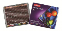 Набор цветных карандашей Coloursoft мягкие D8мм.гриф.-4мм 24 шт.в мет.кор. "Derwent"
