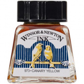 Тушь Winsor&Newton для рисования, желтый канареечный, флакон c пипеткой 14мл