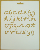 Трафарет пластиковый, латинские буквы строчные, размер 25,5х20,5 см 