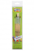 Набор кистей SCHOOL&HOBBY из козы, пони, щетины для акварели, гуаши(пони № 3, 5 коза № 5, щет. № 12)