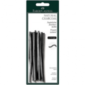 Уголь натуральный, древесный PITT® MONOCHROME, 5-8мм, в блистере, 12 шт. "Faber-Castell"