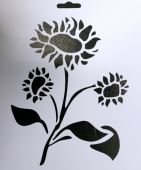 Трафарет пластиковый, подсолнух, размер 25,5х20,5 см 