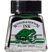 Тушь Winsor&Newton для рисования, бриллиант зеленый, флакон c пипеткой 14мл