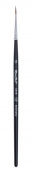Кисть колонок круглая Roubloff серии 1015 № 1,2 ручка короткая, черная матовая, белая обойма