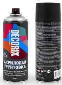 Грунтовка аэрозольная, акриловая DECORIX 520 мл, матовая, черная