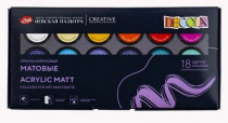 Набор акрила "Decola" матовый, картон 18 шт х 20 мл Набор акрила "Decola" матовый, картон 18 шт х 20 мл