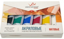 Краска акриловая Studio Набор 6 цв. х 75 мл матовые "VISTA-ARTISTA" VAAMS-0675 Краска акриловая Studio Набор 6 цв. х 75 мл матовые "VISTA-ARTISTA" VAAMS-0675