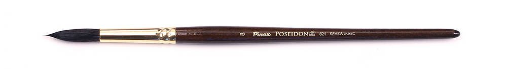 Кисть белка микс круглая, ручка короткая POSEIDON 812 N 8 "Pinax"