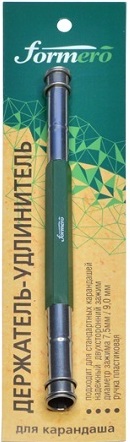 Держатель-удлинитель для карандаша, двухсторонний "FORMERO" ручка пластиковая зеленая, зажим-фикси