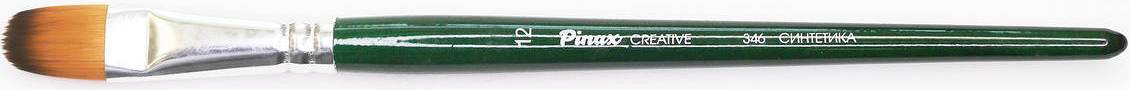 Кисть синтетика плоскоовальная, имитация колонка, ручка короткая CREATIVE 346 N 12 "Pinax"