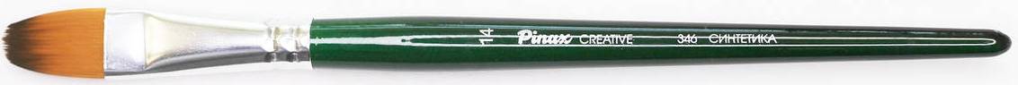 Кисть синтетика плоскоовальная, имитация колонка, ручка короткая CREATIVE 346 N 14 "Pinax"