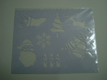 Трафарет пластиковый, Рождество: Санта, елка, олень, размер 25,5х20,5 см 