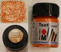 Краска по ткани с блестками металлик Textile Metallic Marabu 15мл. Оранжевый